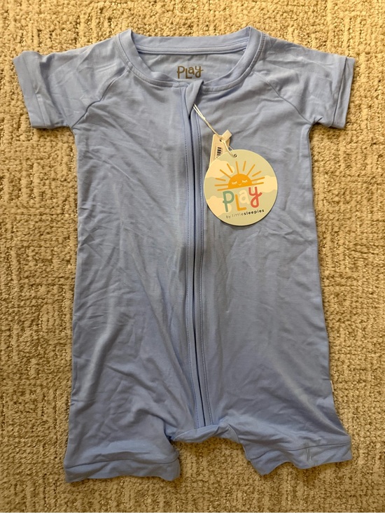 Little Sleepies Other - Little Sleepies Light Blue Short-Sleeve Zip Romper Pajama “shorty” zippie